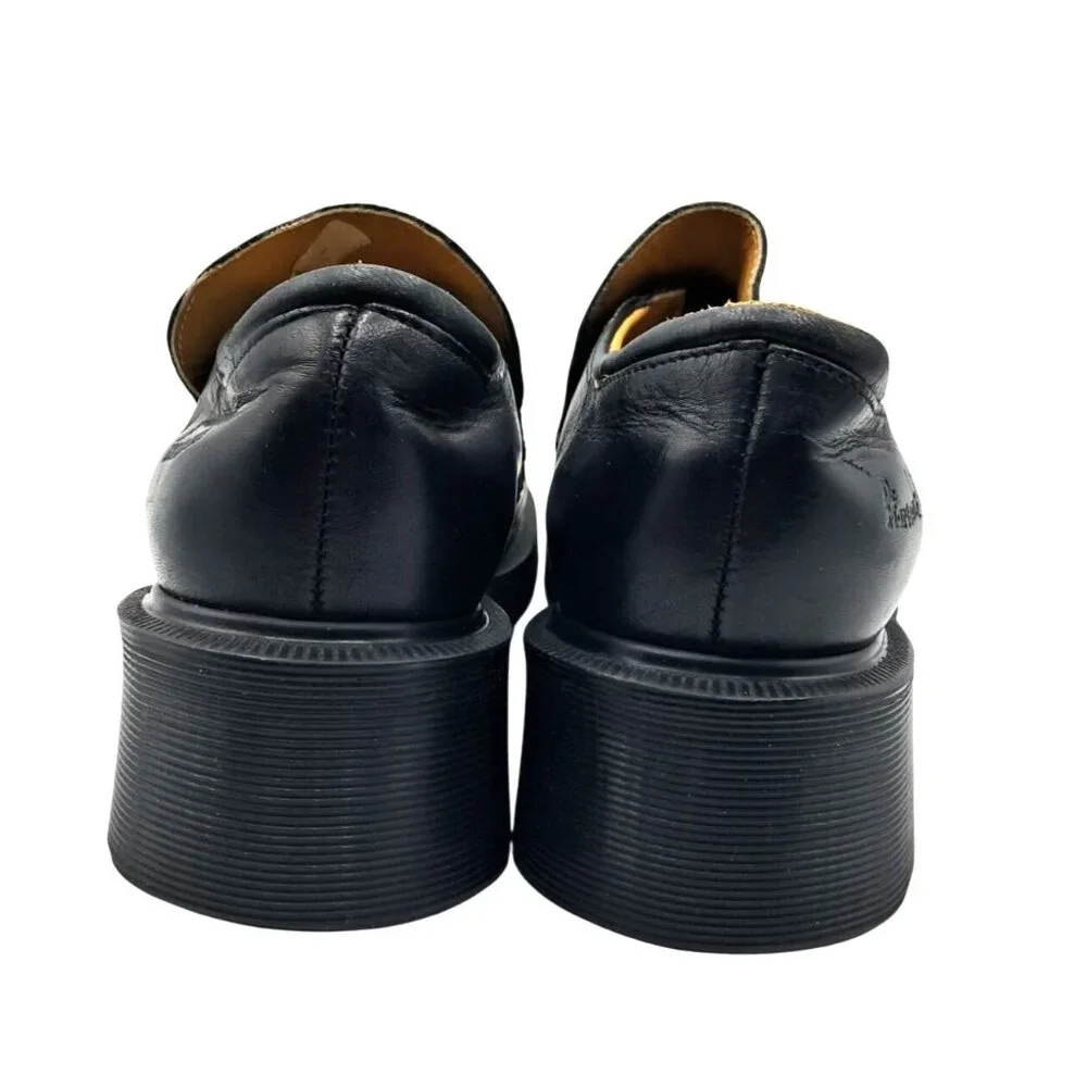 Dr Martens Platform Shoes Womens Size 8 8670 England Chunky Black Leather Loafer - Picture 5 of 14